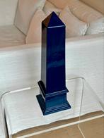 Vintage azuurblauwe obelisk h48 cm, Ophalen of Verzenden
