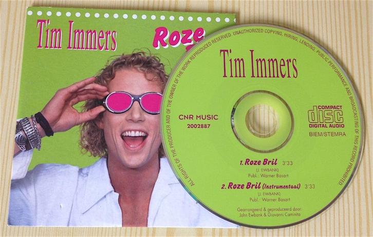 CD Single Tim Immers - Roze Bril, Cd's en Dvd's, Cd Singles, Zo goed als nieuw, Nederlandstalig, 1 single, Ophalen