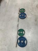 Life Maxx halterstang+ life Maxx 80 KG, Ophalen, Halterschijven, Benen, Gebruikt