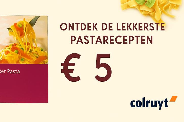 Lekker Pasta – Colruyt kookboek met 63 recepten., Boeken, Kookboeken, Zo goed als nieuw, Italië, Ophalen of Verzenden