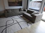 Bank, elementen, stof bruin/wit/zwart, modern, Huis en Inrichting, Banken | Bankstellen, Ophalen, Hout, 250 tot 300 cm, Gebruikt