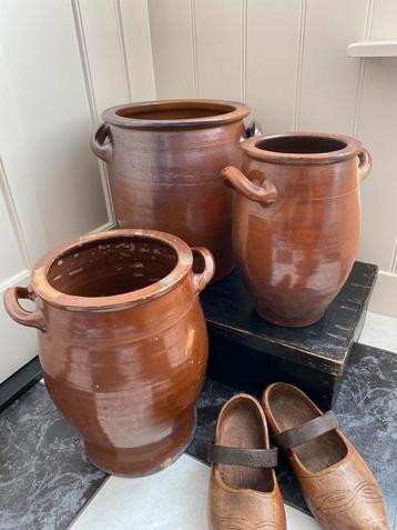 Brocante grote gres/keulse/zuurkoolpotten beschikbaar voor biedingen