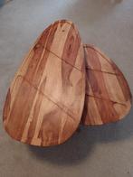 Kiezelvormige Salontafel set (Merk Dutchbone) van Rozenhout, Ophalen, 50 tot 100 cm, Rond, 50 tot 100 cm