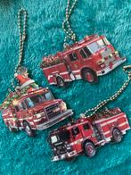 Brandweerwagens kerstboom 3 ‘kerstbal’ kerstboomhangers, Ophalen of Verzenden, Nieuw