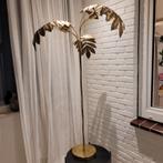 Goud/messing-kleurige Palmboom Stalamp, Ophalen, Zo goed als nieuw, Metaal, Tropisch