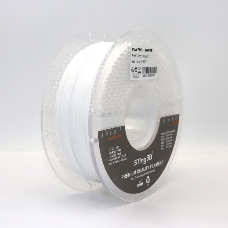 3D-printfilament PLA PRO WIT 1,75 mm 0,02-0,03mm, Computers en Software, 3D-printerbenodigheden, Nieuw, Ophalen of Verzenden