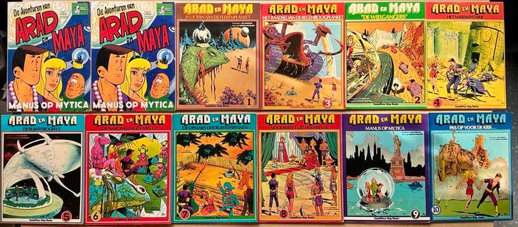Arad en Maya Stripboeken 1973-1980 1e druk, Boeken, Stripboeken, Gelezen, Complete serie of reeks, Ophalen of Verzenden