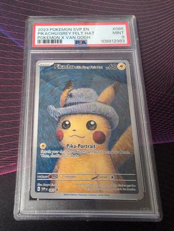 Pikachu van gogh with grey felt hat - 085 -  PSA 9  beschikbaar voor biedingen