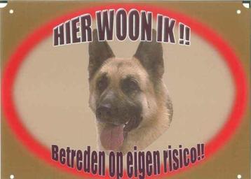 Waakbord Duitse herder - hier woon ik XL beschikbaar voor biedingen
