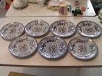 7 Antieke gebaksbordjes William Adams, Staffordshire, Ophalen of Verzenden