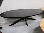 Ovale en ronde eettafels mangohout in de kleur zwart, Ophalen, Rond, 50 tot 100 cm, Vijf personen of meer