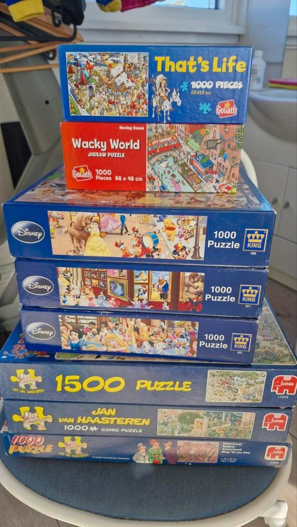 Puzzelcollectie: 8 Puzzels, incl. Jan van Haasteren, Hobby en Vrije tijd, Denksport en Puzzels, Ophalen of Verzenden