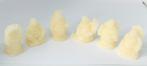 Glanzende Witte Boeddha’s, 6 set, Polyresine, ca.7,5 cm, Ophalen of Verzenden, Nieuw