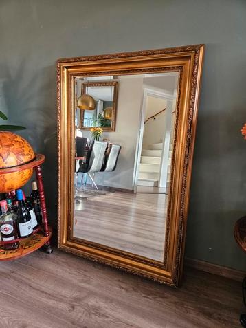 Grote gouden vintage spiegel, klassiek, facet beschikbaar voor biedingen