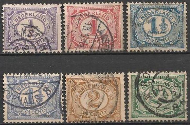Cijfer serie 50 - 55 O. ADV. no.57 Q., Postzegels en Munten, Postzegels | Nederland, Gestempeld, T/m 1940, Verzenden
