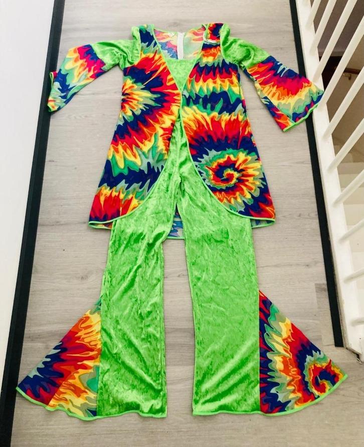 Flower PowerKostuum , jaren 70, ABBA, hippie kostuum, Kleding | Dames, Carnavalskleding en Feestkleding, Zo goed als nieuw, Kleding