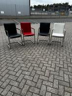 Nu alle 4 voor 100. Leder in kleur, Ophalen of Verzenden, Zo goed als nieuw, Blauw, Vijf, Zes of meer stoelen