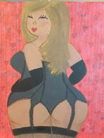 Acryl Schilderij - Sexy Dame, Antiek en Kunst, Ophalen