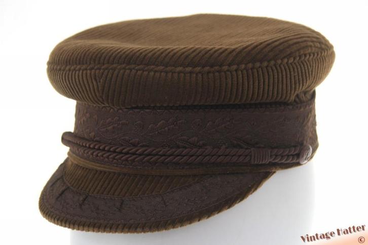 Vintage Kapiteinspet Prinz Heinrich bruin ribfluweel 54 = XS, Kleding | Heren, Hoeden en Petten, Zo goed als nieuw, Pet, 57 cm (M, 7⅛ inch) of minder