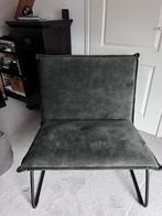 Velours buisframe lounge stoel (loveseat) groen, Huis en Inrichting, Stoelen, Ophalen of Verzenden, Zo goed als nieuw, Overige kleuren