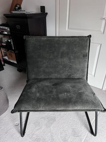 Velours buisframe lounge stoel (loveseat) groen beschikbaar voor biedingen