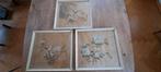 Vintage Aziatische zijdeschilderijen met vogels, Antiek en Kunst, Kunst | Niet-Westerse kunst, Ophalen of Verzenden