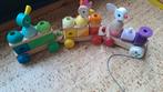 Janod houten trein blokken elastisch, Kinderen en Baby's, Speelgoed | Houten speelgoed, Ophalen of Verzenden, Gebruikt, Duw- of Trekspeelgoed