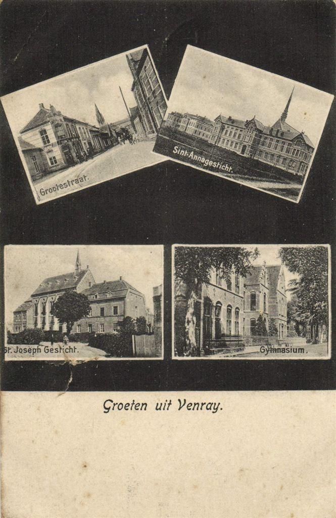 Groeten uit Venray. - 4 afb. - B-keus - 1916 gelopen, Verzamelen, Ansichtkaarten | Nederland, Ongelopen, Noord-Brabant, Voor 1920