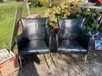 Topform eetkamerstoelen 2 stuks, Huis en Inrichting, Stoelen, Ophalen, Zo goed als nieuw, Zwart, Leer