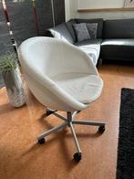 Wit, leren kuip (bureau) stoel - Te koop, Ophalen, Gebruikt, Wit, Leer