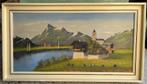 Schilderij Olieverf op Linnen Landschap Oostenrijk 89 cm, Ophalen