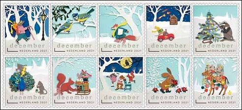Nederland NVPH nr 3978/87 postfris Decemberzegels 2021, Postzegels en Munten, Postzegels | Nederland, Postfris, Na 1940, Verzenden