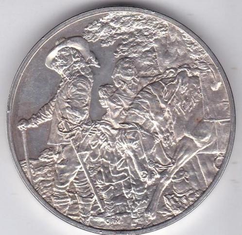 Antoine van Dijck, medaille, Ø 5cm, 66,1g, zilver, Postzegels en Munten, Edelmetalen en Baren, Zilver, Ophalen of Verzenden