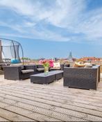 Wicker Loungeset 6 persoons / stoelen + 3 tafels, Tuin en Terras, Tuinsets en Loungesets, Ophalen, Gebruikt, Bijzettafel, 6 zitplaatsen
