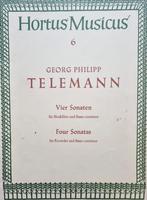 Telemann - Vier Sonaten Blokfluit & Piano, Gebruikt, Piano, Klassiek, Ophalen of Verzenden
