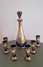 Boheems handbeschilderde likeurset, Antiek en Kunst, Antiek | Glas en Kristal, Ophalen