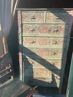 Antieke Teak Set: Ladekast, Bankje, Stoelen & Tafel, Ophalen