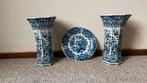 Delfts Blauw Vazen en Bord Set, Ophalen of Verzenden