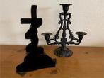 Gietijzeren kandelaar, Ophalen of Verzenden, Overige materialen, Minder dan 25 cm