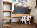 Steigerhouten speeltafel met krijtbord en opbergruimte, Ophalen, Zo goed als nieuw