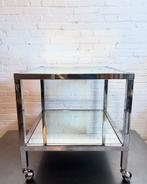 CHROME SIDE TABLE MIRROR VINTAGE DESIGN, Ophalen, Metaal of Aluminium, 55 tot 75 cm, Zo goed als nieuw
