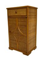 Vintage Boho Rotan Kastje ladekastje jaren 70 design, Antiek en Kunst, Ophalen