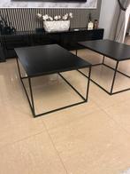 Twee zwarte tafels, Huis en Inrichting, Tafels | Salontafels, Ophalen, 50 tot 100 cm, Zo goed als nieuw, Metaal