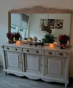 Groot massief eiken dressoir (186x48x94)+bijpassende spiegel, Ophalen, Gebruikt, 150 tot 200 cm, Eikenhout
