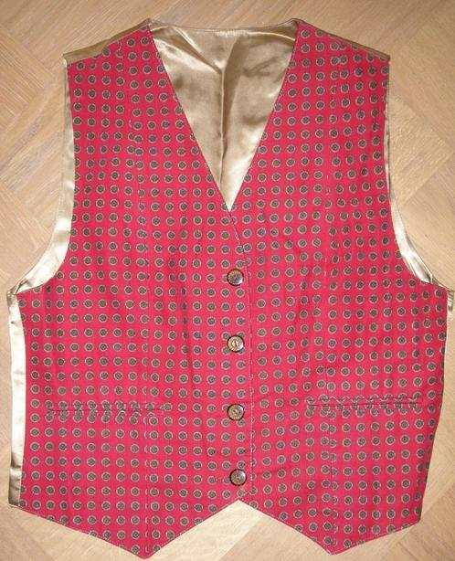 Rood/goudkleurig dames giletje, Kleding | Dames, Gelegenheidskleding, Gedragen, Overige typen, Maat 38/40 (M), Rood, Ophalen