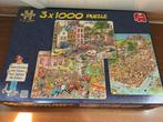 Jan van Haasteren puzzels 3x1000 stukjes, Ophalen of Verzenden, 500 t/m 1500 stukjes, Zo goed als nieuw