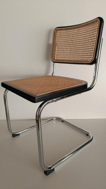4x Retro Thonet stijl Breuer Cesca buisstoel zwart webbing beschikbaar voor biedingen