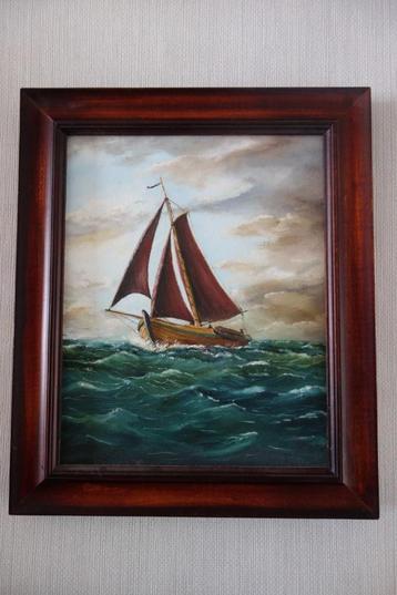 Schilderij Botter in de zeilen. Vaartuig. beschikbaar voor biedingen