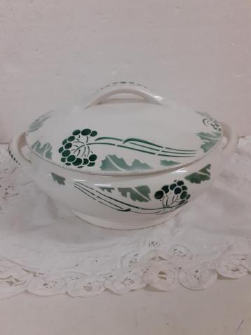 Societe Ceramique - dekschaal - motief Fluitekruid -  1900 beschikbaar voor biedingen