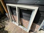 Hardhout kozijn met 2 uitzetramen, Ophalen, Zo goed als nieuw, Hout, Raamkozijn